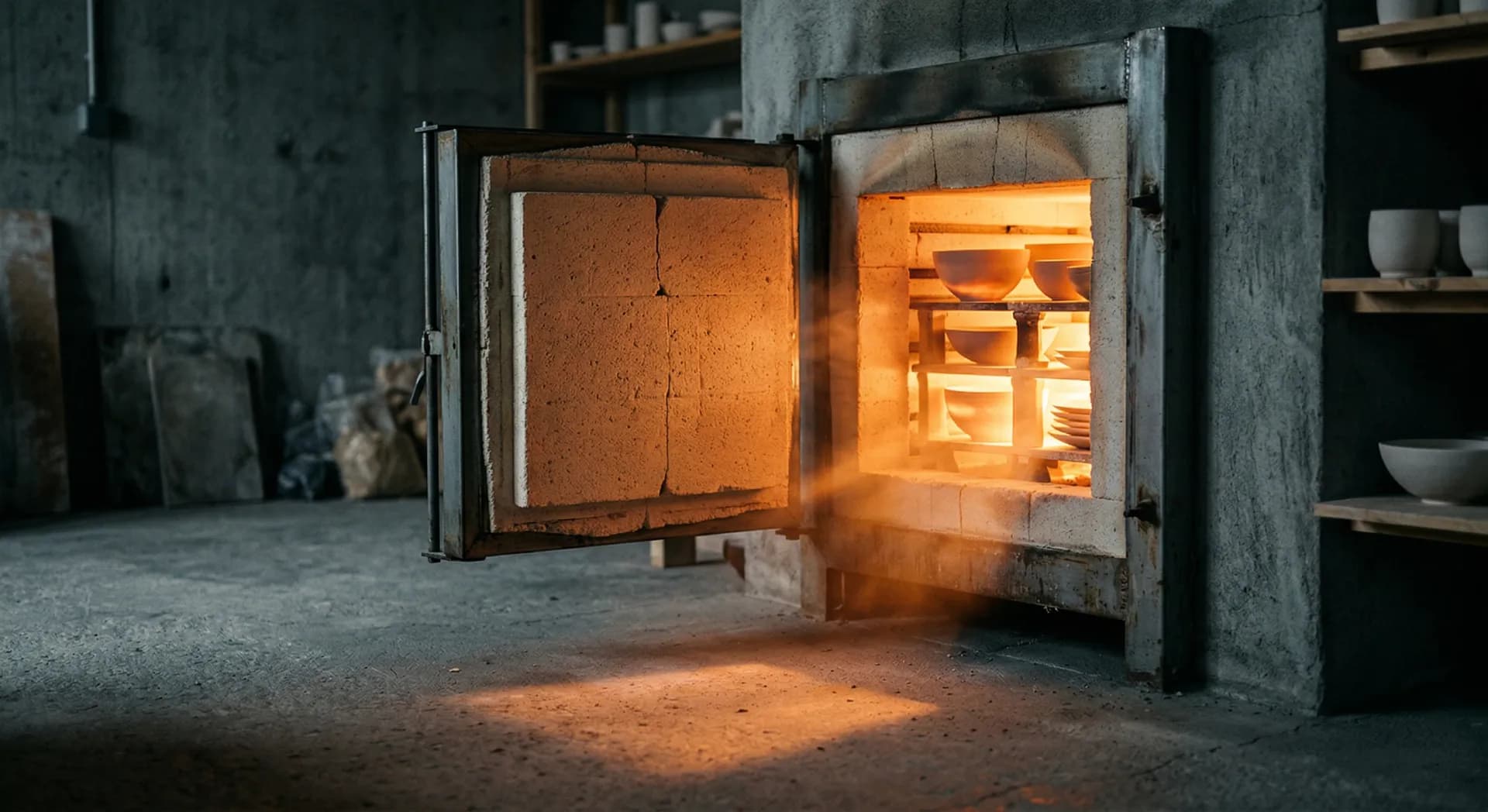 En färdig keramikpjäs i bisquit-bränd lera före glasering